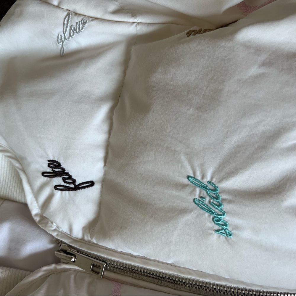 White Down Puffer Jacket With Fun Embroidery - image 7